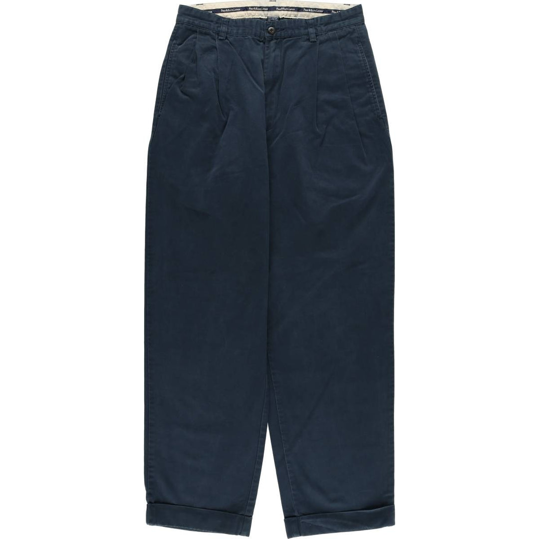 Ralph Lauren Polo Ralph Lauren Two-pleat Chino Pants Men's W30 cotton navy blue type Vintage Second Hand