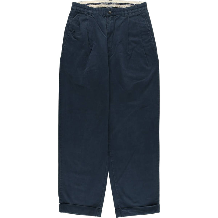 Ralph Lauren Polo Ralph Lauren Two-pleat Chino Pants Men's W30 cotton navy blue type Vintage Second Hand