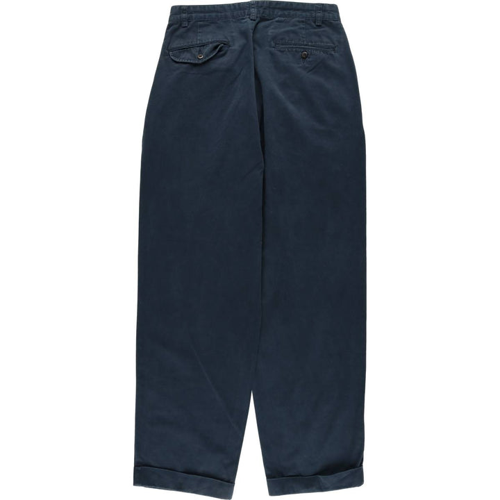 Ralph Lauren Polo Ralph Lauren Two-pleat Chino Pants Men's W30 cotton navy blue type Vintage Second Hand
