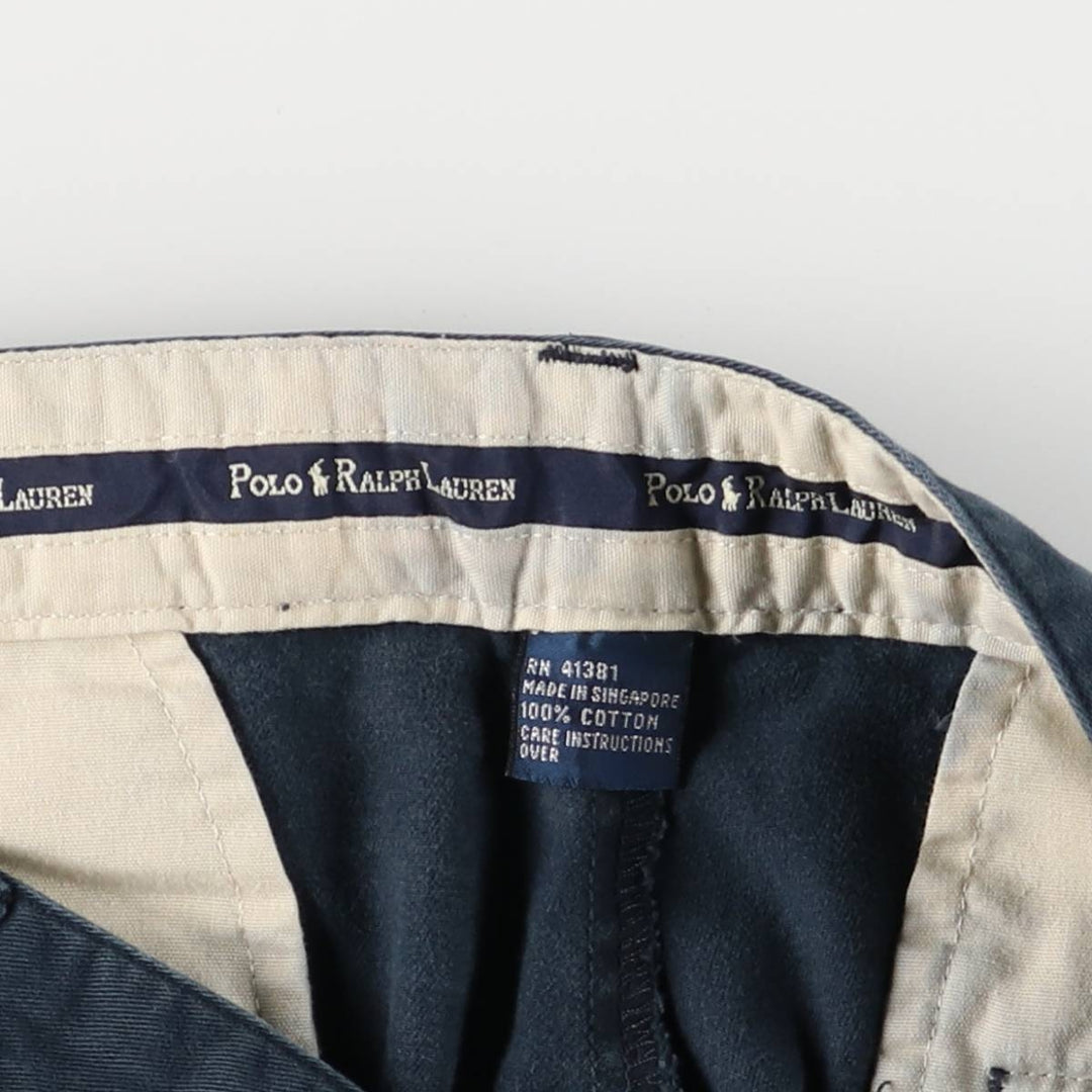 Ralph Lauren Polo Ralph Lauren Two-pleat Chino Pants Men's W30 cotton navy blue type Vintage Second Hand