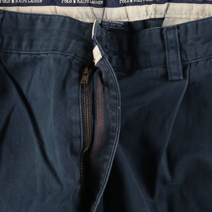 Ralph Lauren Polo Ralph Lauren Two-pleat Chino Pants Men's W30 cotton navy blue type Vintage Second Hand