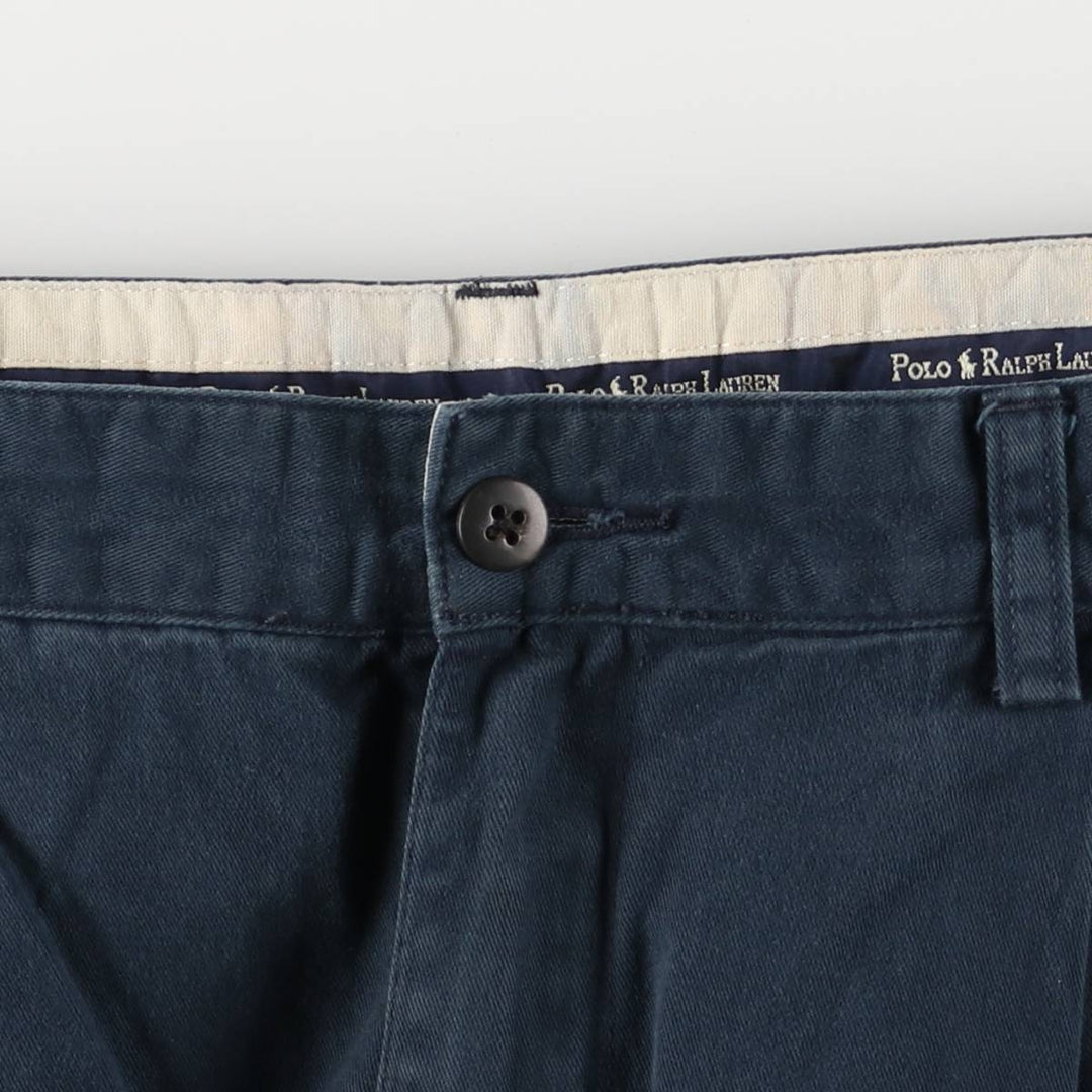 Ralph Lauren Polo Ralph Lauren Two-pleat Chino Pants Men's W30 cotton navy blue type Vintage Second Hand