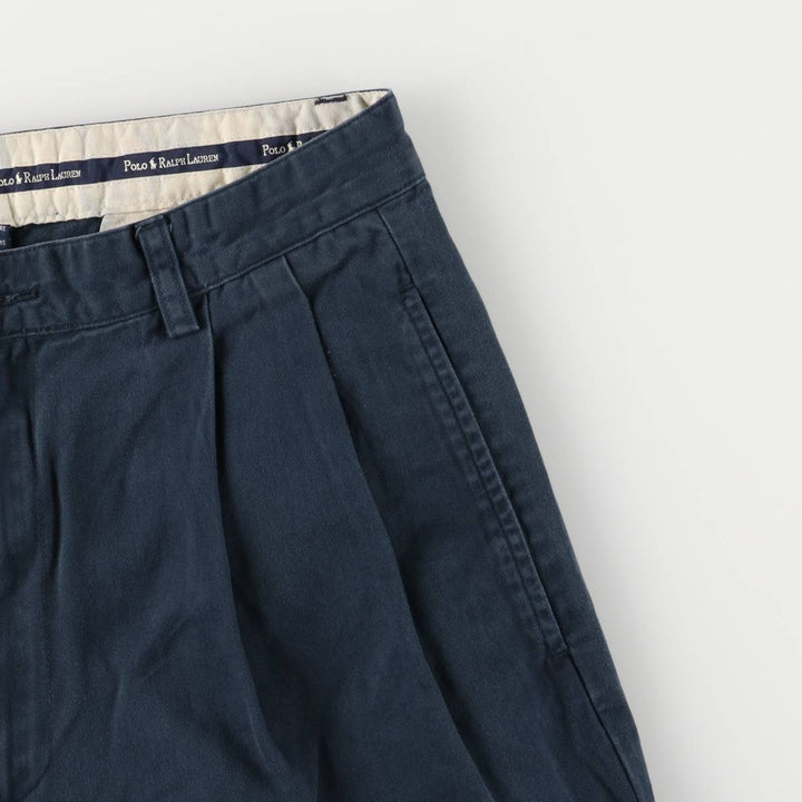 Ralph Lauren Polo Ralph Lauren Two-pleat Chino Pants Men's W30 cotton navy blue type Vintage Second Hand