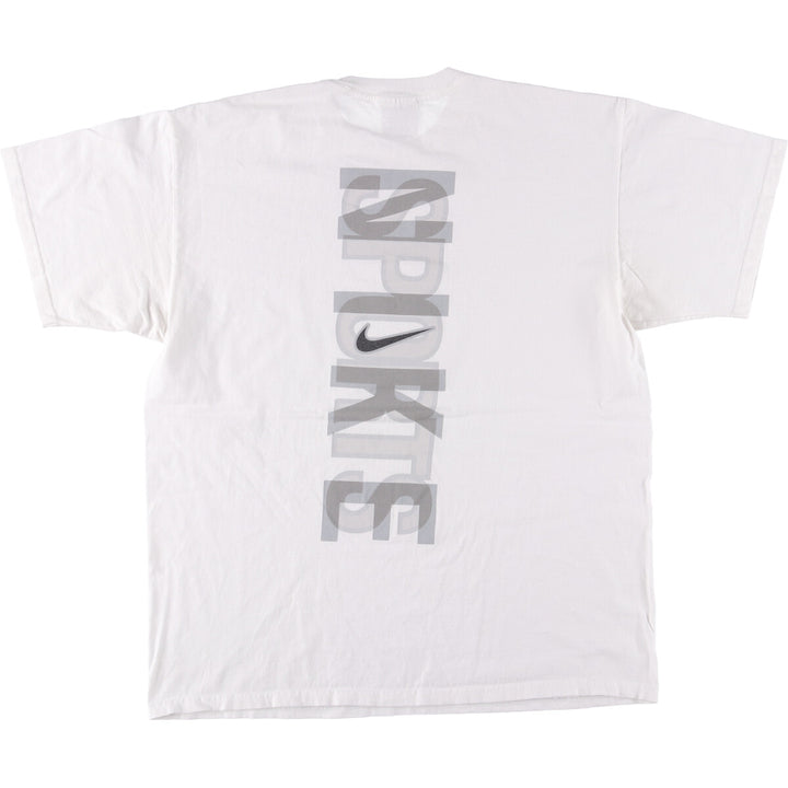 Nike logo T-shirt, men's size L cotton white type Vintage Second Hand