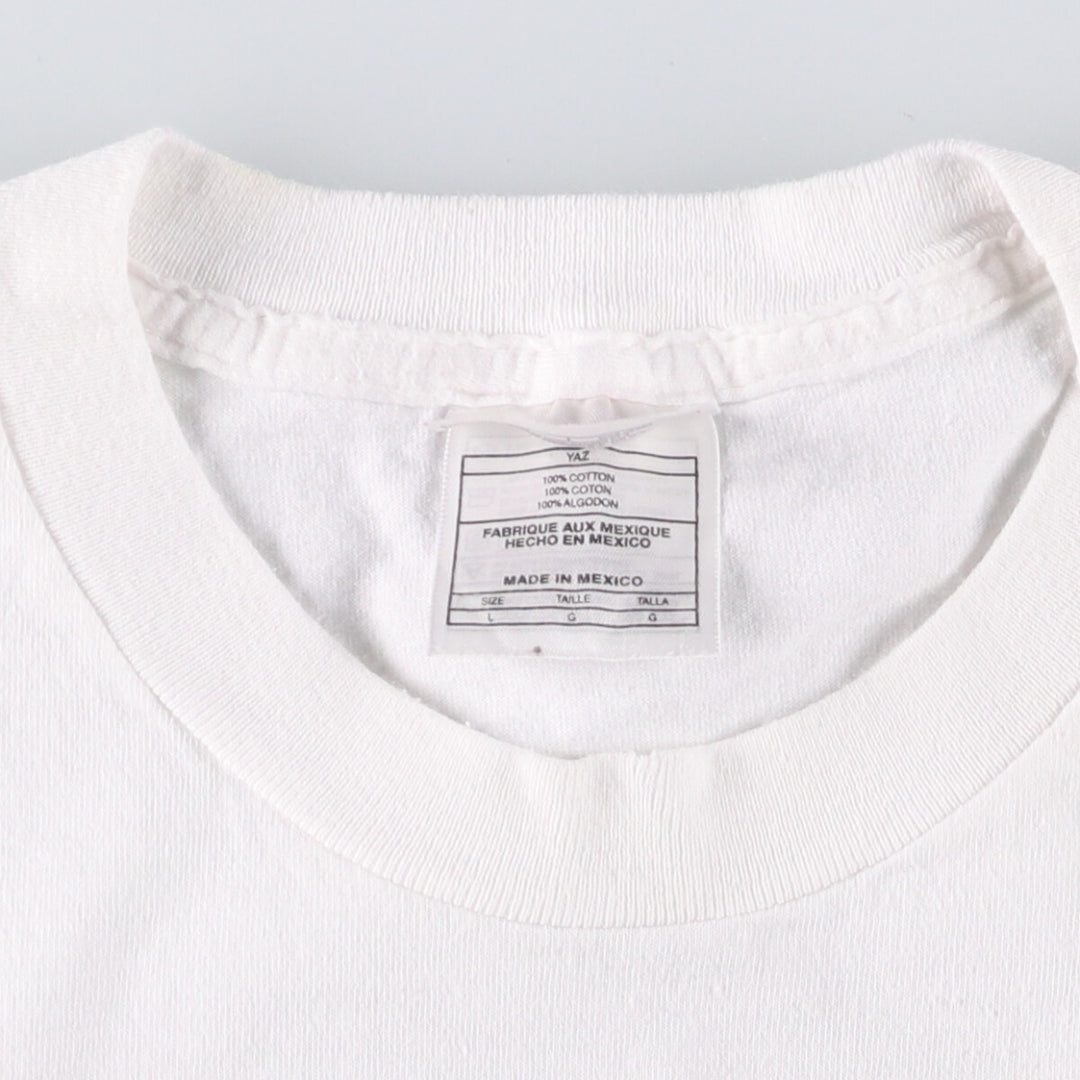 Nike logo T-shirt, men's size L cotton white type Vintage Second Hand