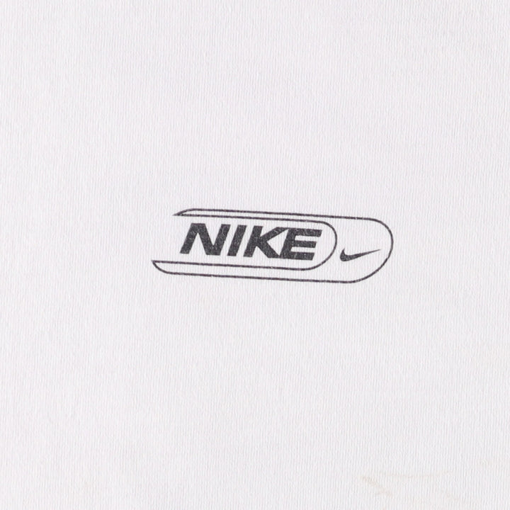 Nike logo T-shirt, men's size L cotton white type Vintage Second Hand