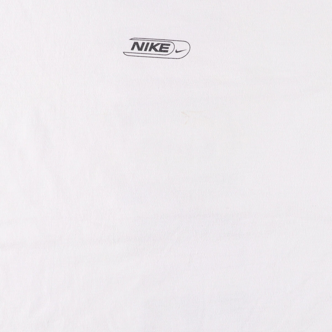 Nike logo T-shirt, men's size L cotton white type Vintage Second Hand