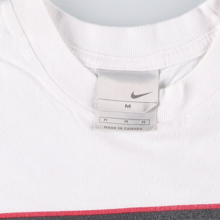 Nike logo T-shirt, made in Canada, men's size M cotton white type Vintage Second Hand