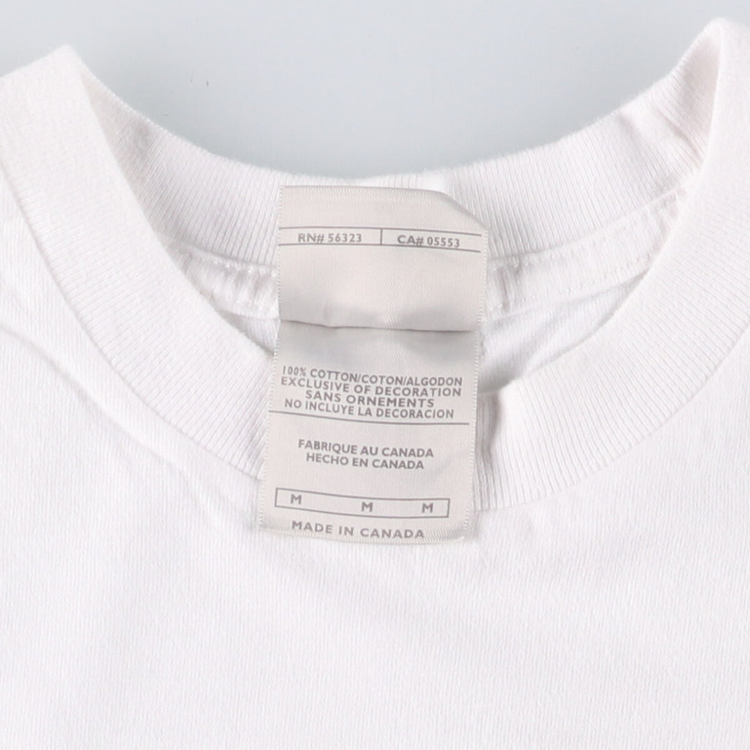 Nike logo T-shirt, made in Canada, men's size M cotton white type Vintage Second Hand