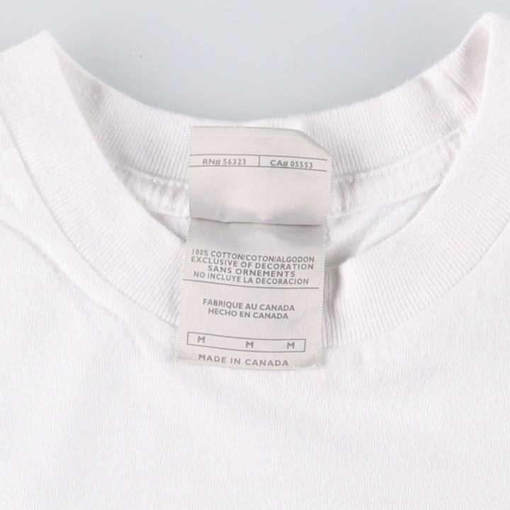 Nike logo T-shirt, made in Canada, men's size M cotton white type Vintage Second Hand