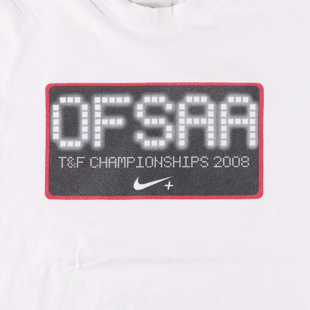 Nike logo T-shirt, made in Canada, men's size M cotton white type Vintage Second Hand