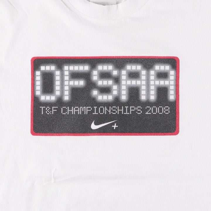 Nike logo T-shirt, made in Canada, men's size M cotton white type Vintage Second Hand