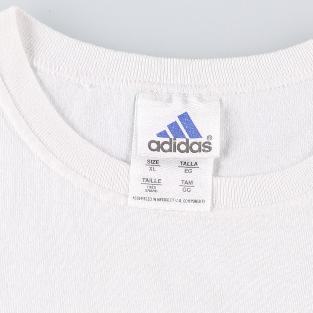 Adidas logo T-shirt, made in Mexico, men's size XL cotton white type Vintage Second Hand
