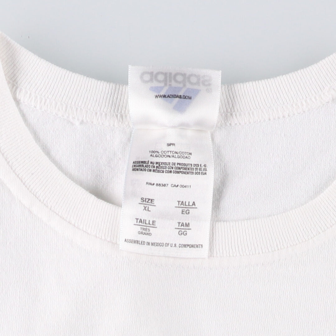 Adidas logo T-shirt, made in Mexico, men's size XL cotton white type Vintage Second Hand