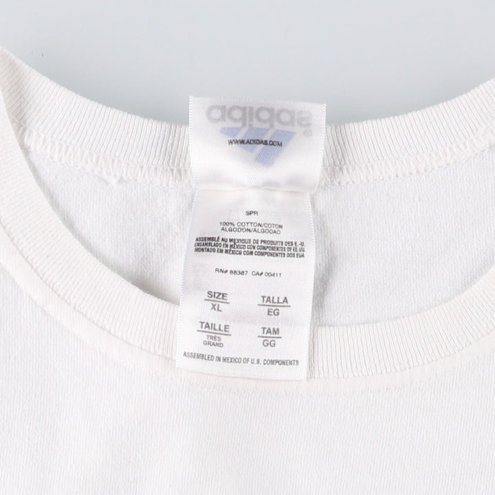 Adidas logo T-shirt, made in Mexico, men's size XL cotton white type Vintage Second Hand