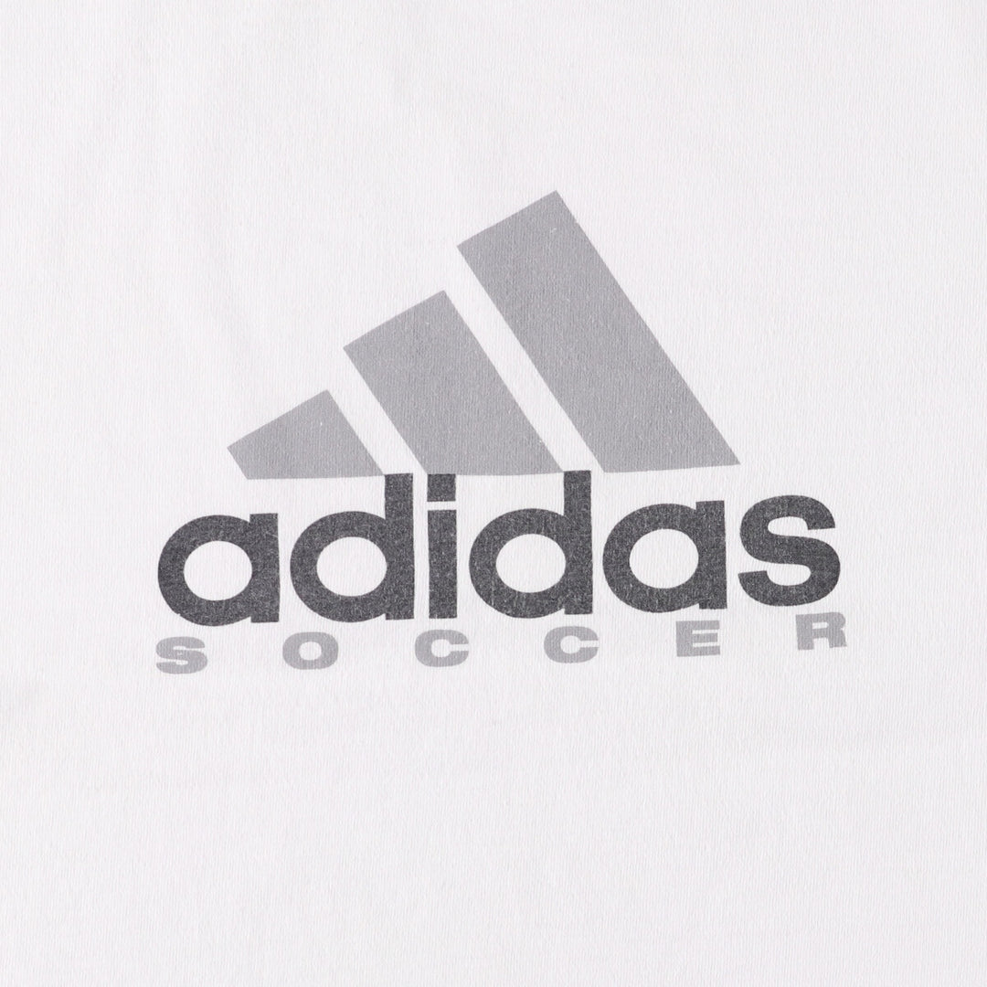 Adidas logo T-shirt, made in Mexico, men's size XL cotton white type Vintage Second Hand