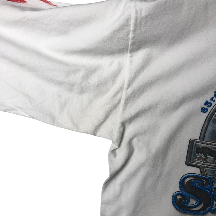 00'S Harley-Davidson Eagle Pattern Stars and Stripes Long T-Shirt Made in USA Men's XL cotton white type Vintage Second Hand