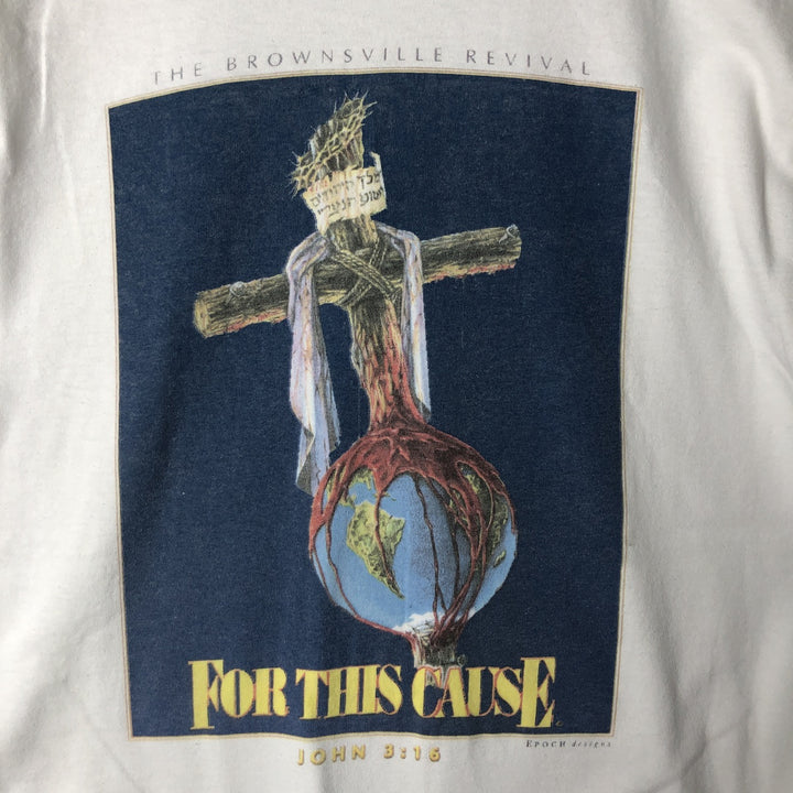 90'S MURINA Long Sleeve T-Shirt, Made in USA, Men's M Size, Vintage cotton white type Vintage Second Hand