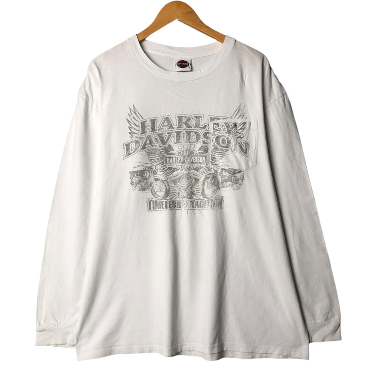 00'S Harley-Davidson Long Sleeve T-Shirt, Men's XL Size cotton white type Vintage Second Hand