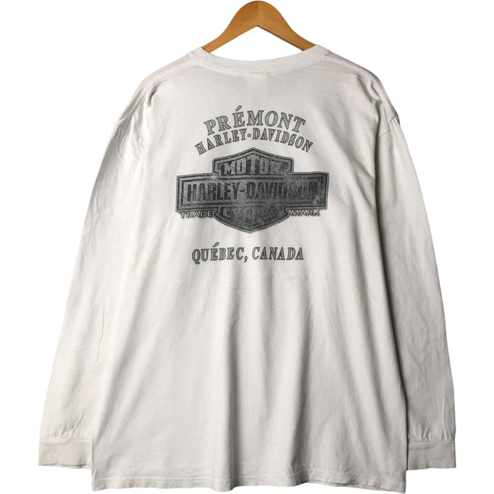 00'S Harley-Davidson Long Sleeve T-Shirt, Men's XL Size cotton white type Vintage Second Hand