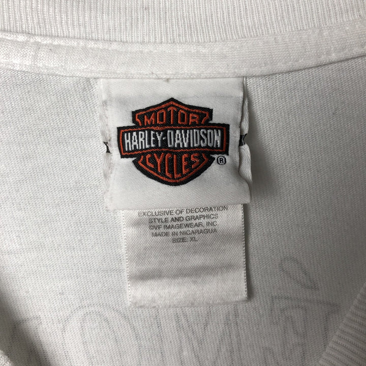 00'S Harley-Davidson Long Sleeve T-Shirt, Men's XL Size cotton white type Vintage Second Hand