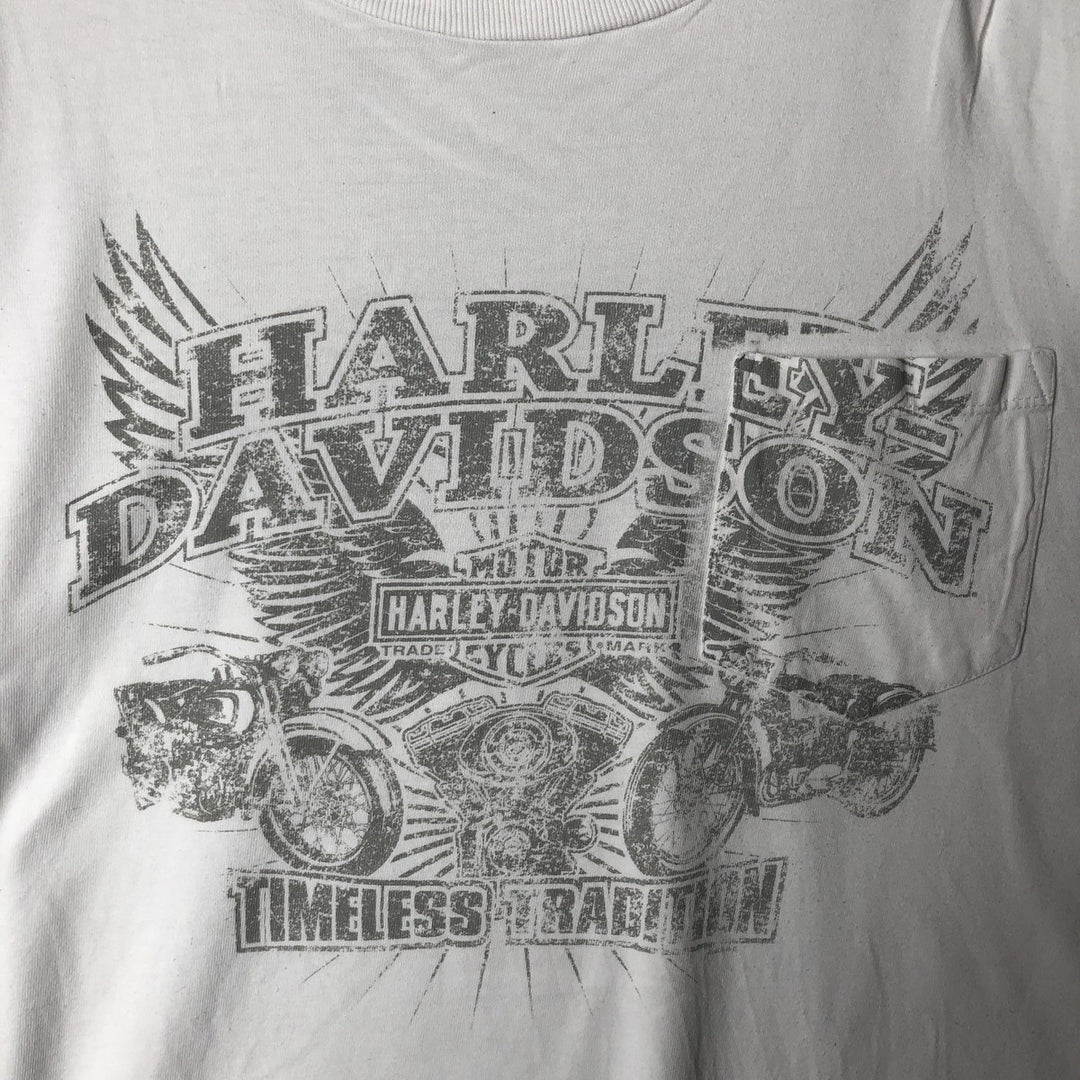 00'S Harley-Davidson Long Sleeve T-Shirt, Men's XL Size cotton white type Vintage Second Hand