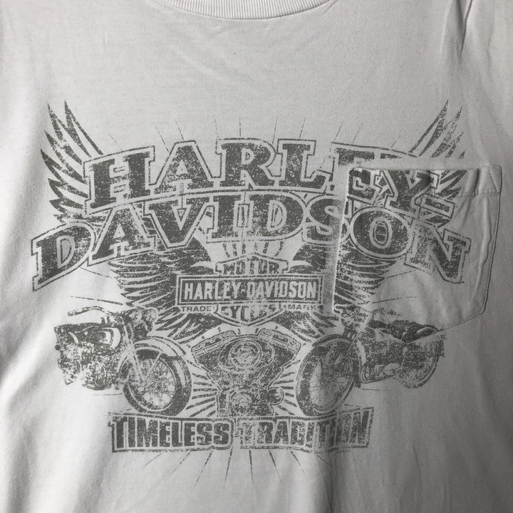 00'S Harley-Davidson Long Sleeve T-Shirt, Men's XL Size cotton white type Vintage Second Hand