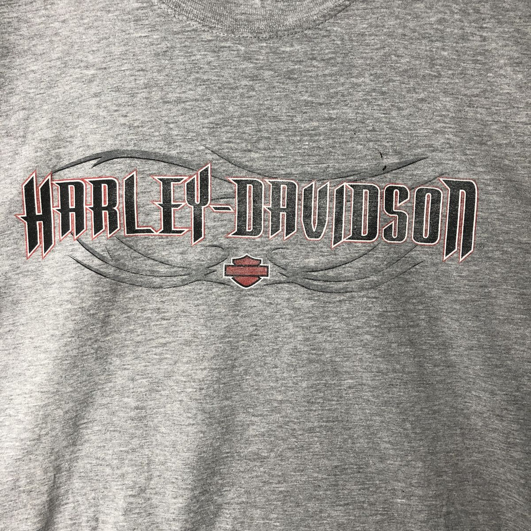 00'S Harley-Davidson Long Sleeve T-Shirt Made in USA Men's Size L cotton gray type Vintage Second Hand