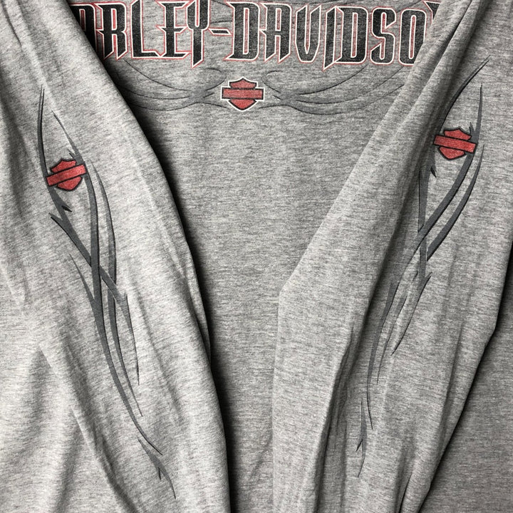 00'S Harley-Davidson Long Sleeve T-Shirt Made in USA Men's Size L cotton gray type Vintage Second Hand