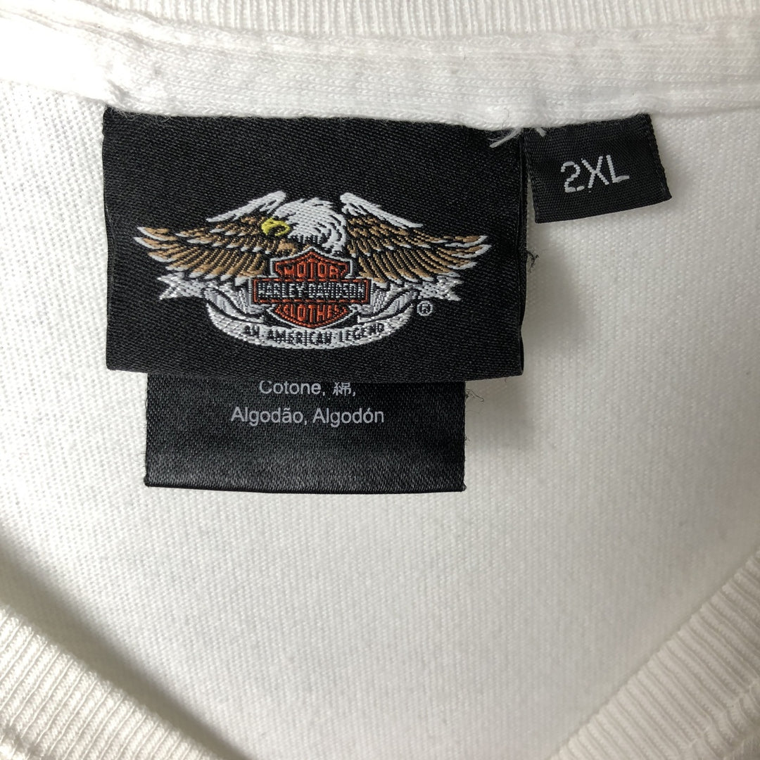Harley-Davidson Long Sleeve T-Shirt Made in USA Men's XXL cotton white type Vintage Second Hand