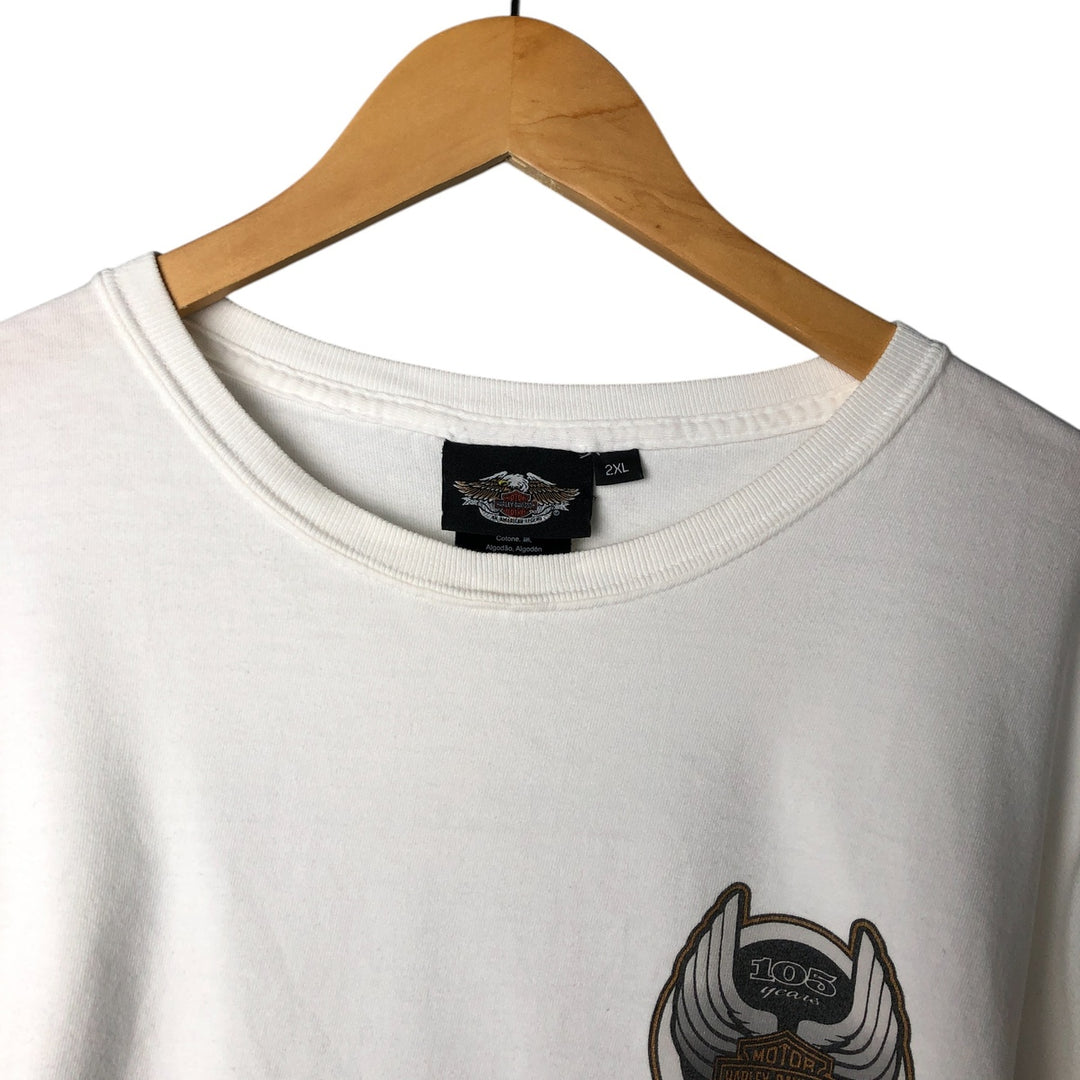 Harley-Davidson Long Sleeve T-Shirt Made in USA Men's XXL cotton white type Vintage Second Hand