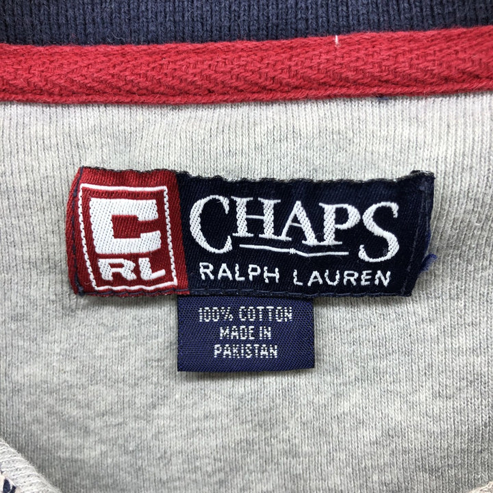 Vintage 90'S Ralph Lauren Chaps Henley-neck thermal long T-shirt, Men's XL cotton gray type Vintage Second Hand