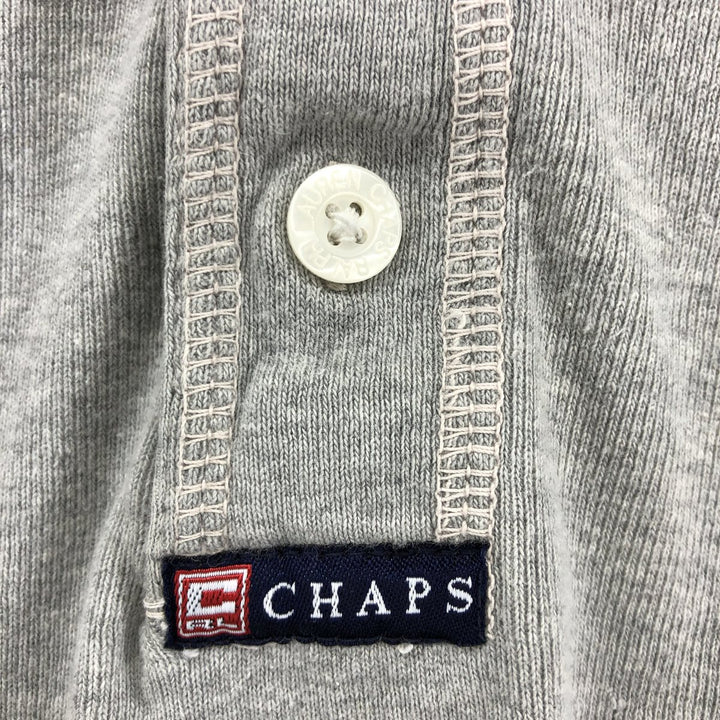 Vintage 90'S Ralph Lauren Chaps Henley-neck thermal long T-shirt, Men's XL cotton gray type Vintage Second Hand