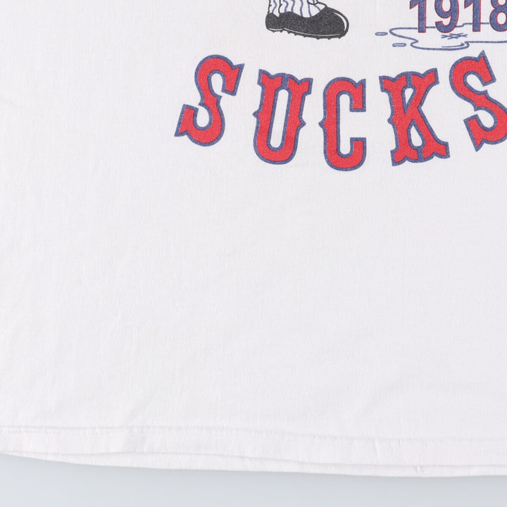 2000'S Fruit of the Loom New York Yankees Boston Red Sox Print T-Shirt, Men's Size L cotton white type Vintage Second Hand