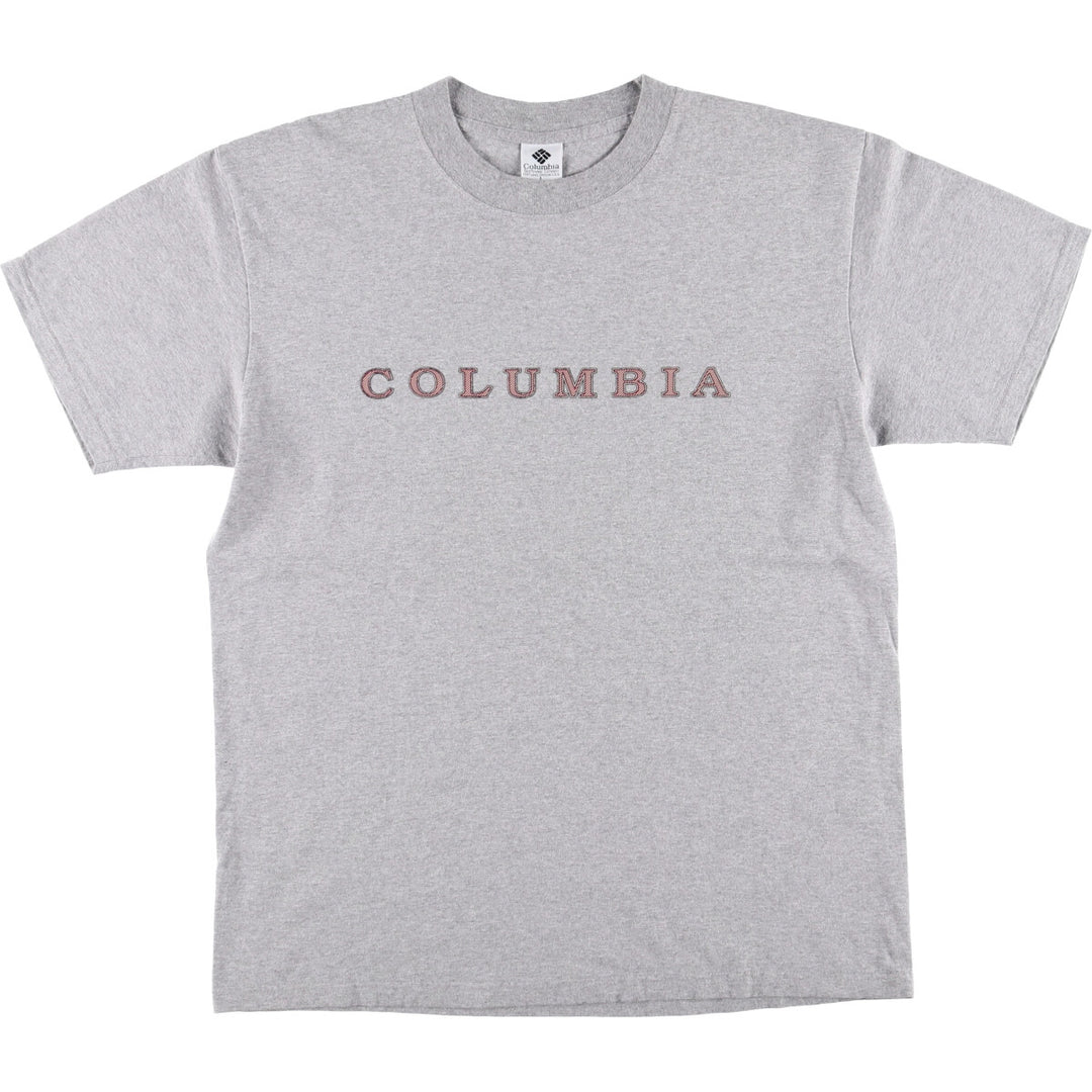 90'S Vintage Columbia Short Sleeve Logo T-Shirt, Men's Size L cotton gray type Vintage Second Hand