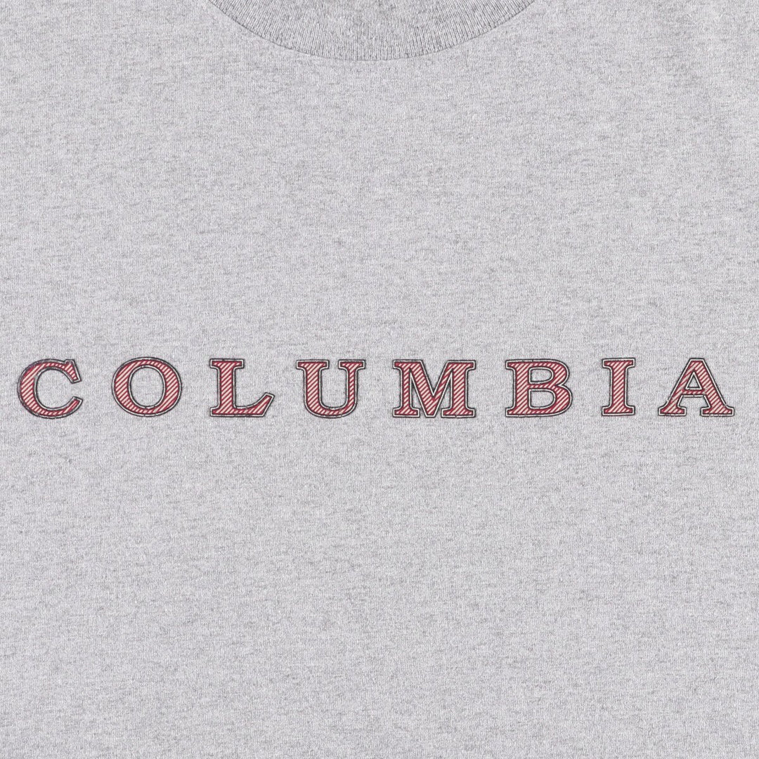 90'S Vintage Columbia Short Sleeve Logo T-Shirt, Men's Size L cotton gray type Vintage Second Hand