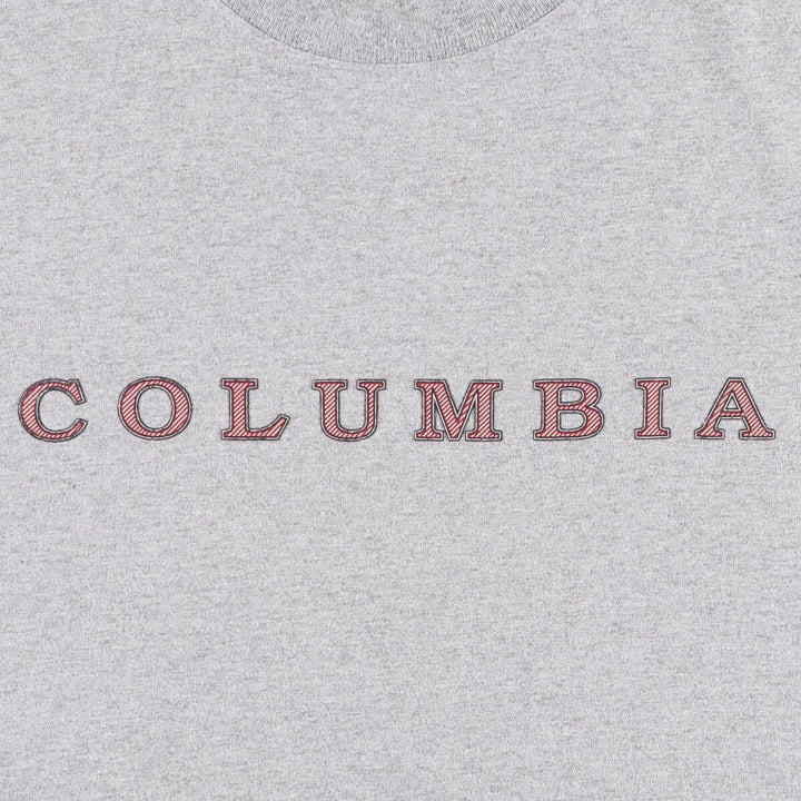 90'S Vintage Columbia Short Sleeve Logo T-Shirt, Men's Size L cotton gray type Vintage Second Hand