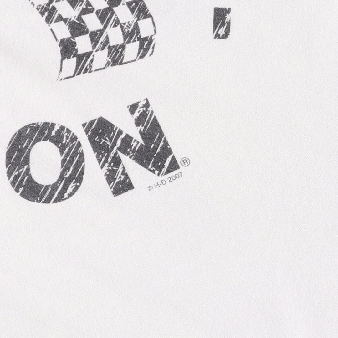 2000'S Harley-Davidson Checkered Flag Ringer T-Shirt, Men's XXL cotton white type Vintage Second Hand