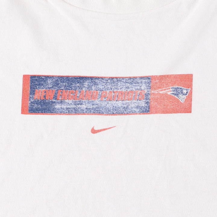 2000s~ Nike TEAM NFL NEW ENGLAND PATRIOTS New England Patriots Sports Print T-Shirt, Men's XL cotton white type Vintage Second Hand
