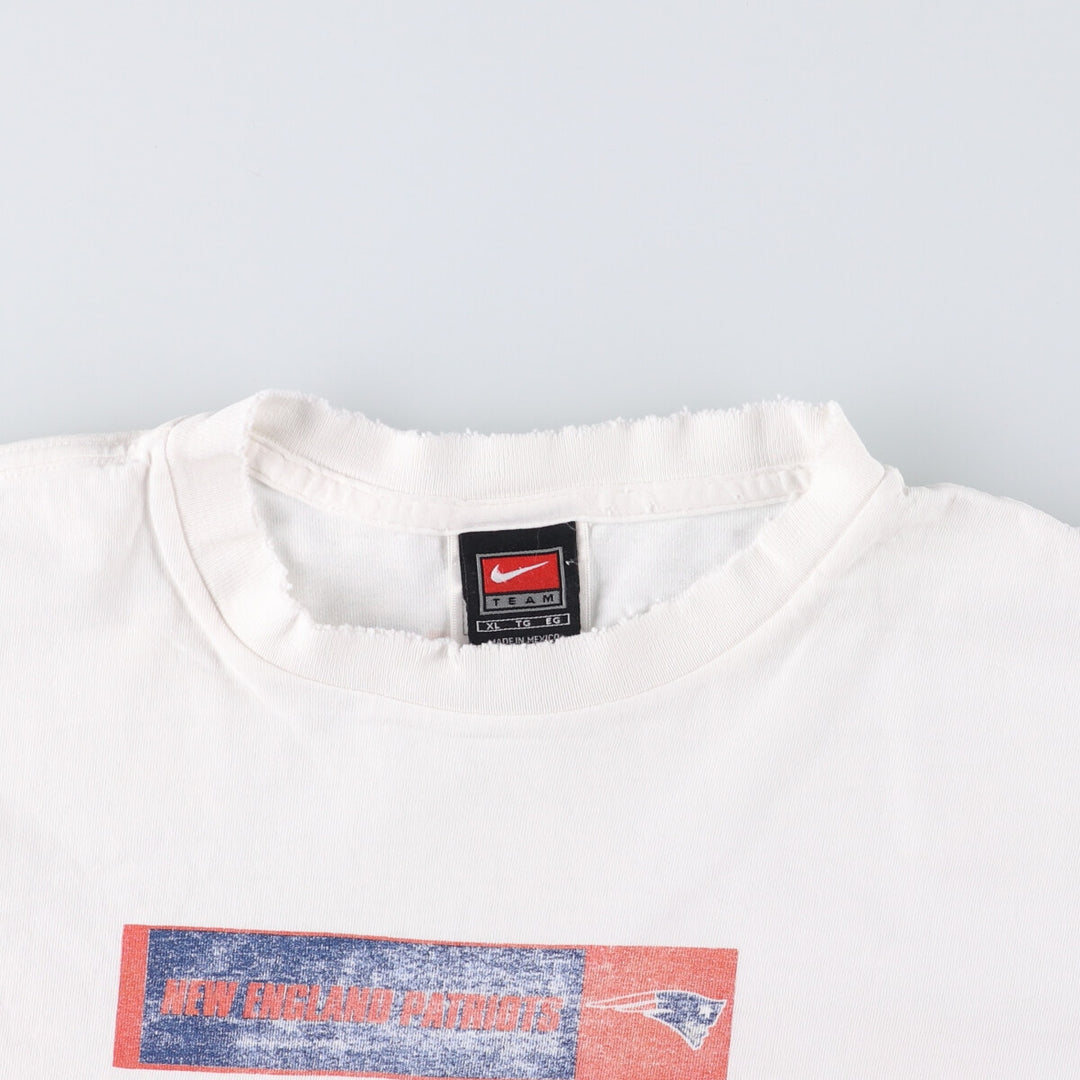 2000s~ Nike TEAM NFL NEW ENGLAND PATRIOTS New England Patriots Sports Print T-Shirt, Men's XL cotton white type Vintage Second Hand
