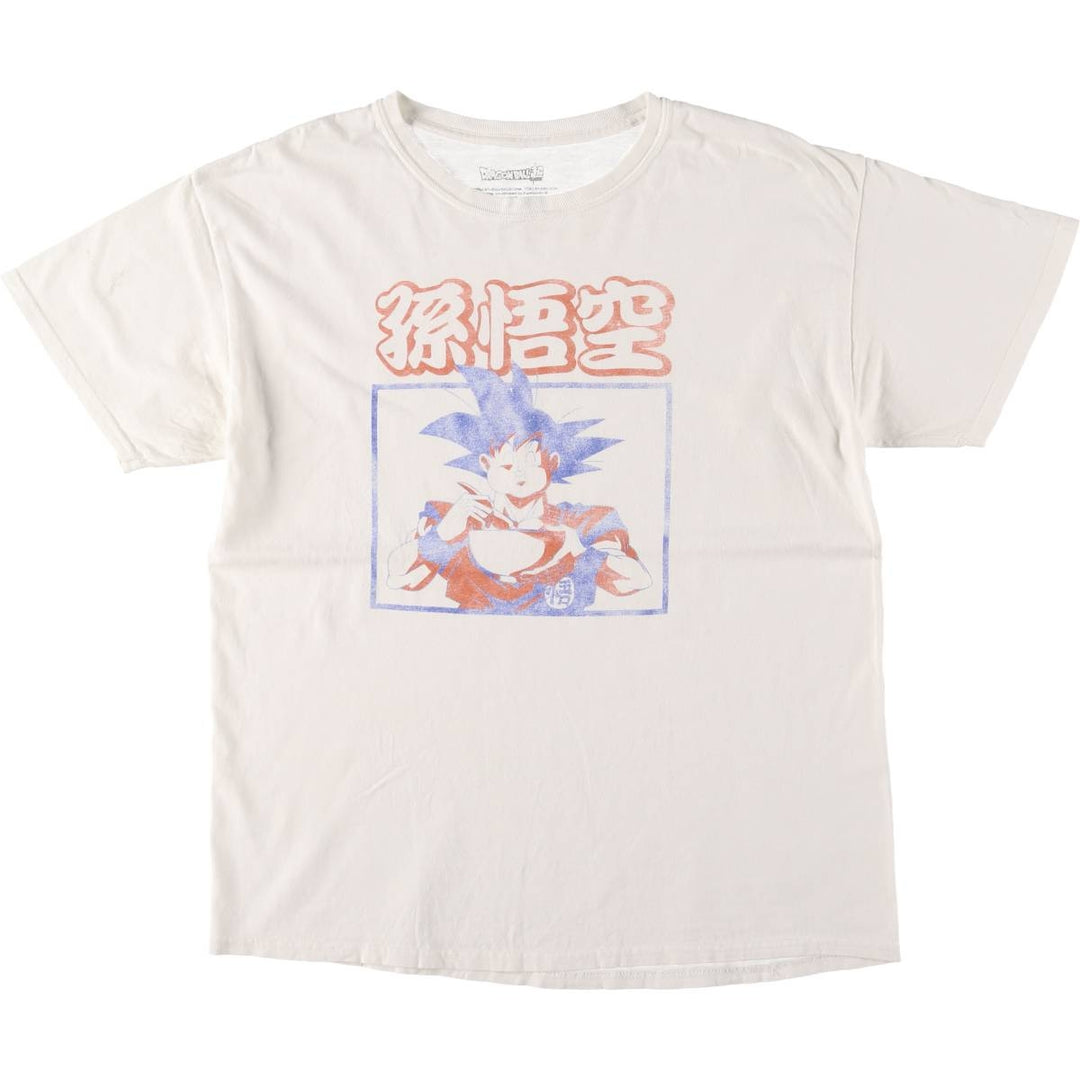 DRAGONBALL Super Son Goku Anime Character Print T-Shirt Men's L size cotton white type Vintage Second Hand