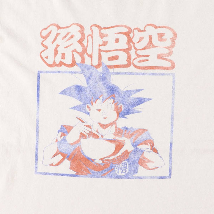 DRAGONBALL Super Son Goku Anime Character Print T-Shirt Men's L size cotton white type Vintage Second Hand
