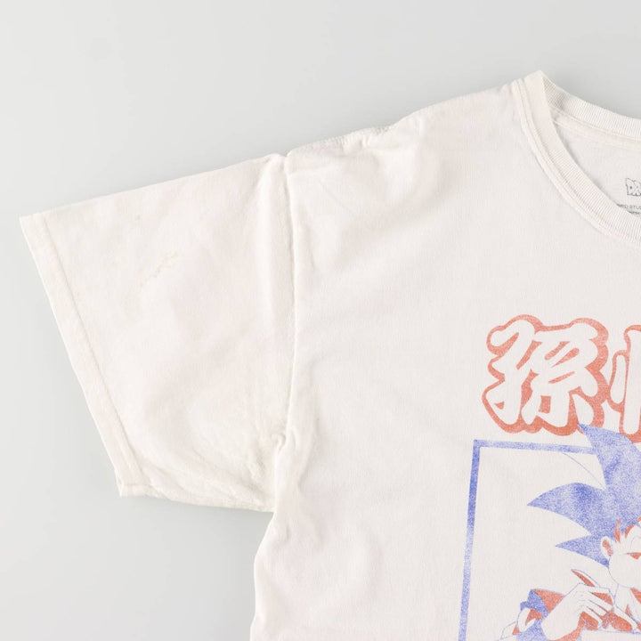 DRAGONBALL Super Son Goku Anime Character Print T-Shirt Men's L size cotton white type Vintage Second Hand