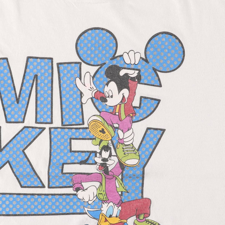 90'S MICKEY UNLIMITED JERRY LEIGH Mickey Mouse character print T-shirt men's XL size vintage cotton white type Vintage Second Hand