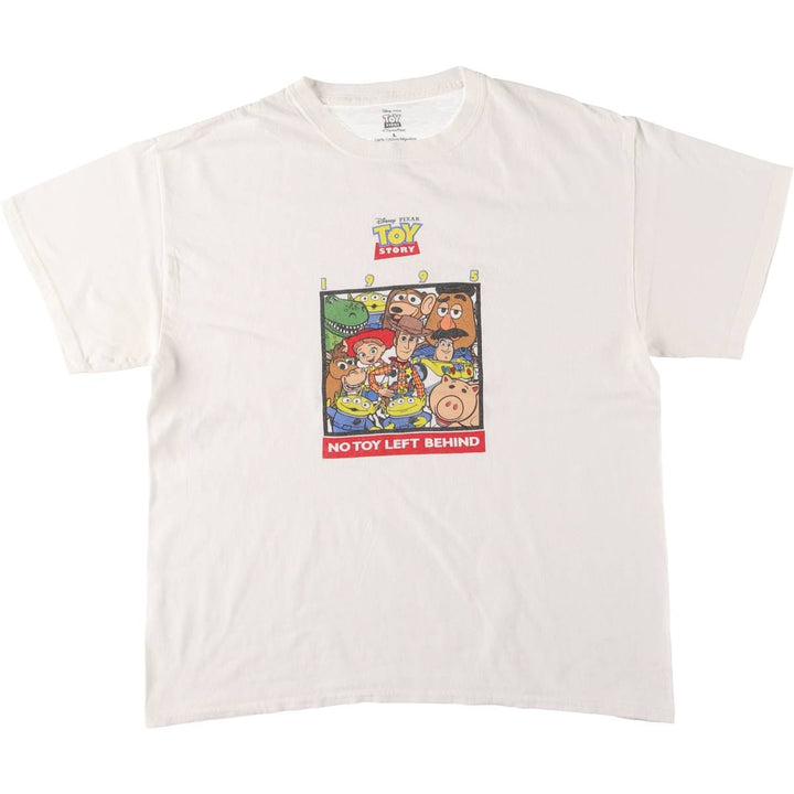 TOY STORY Character Print T-shirt, Men's L size cotton white type Vintage Second Hand