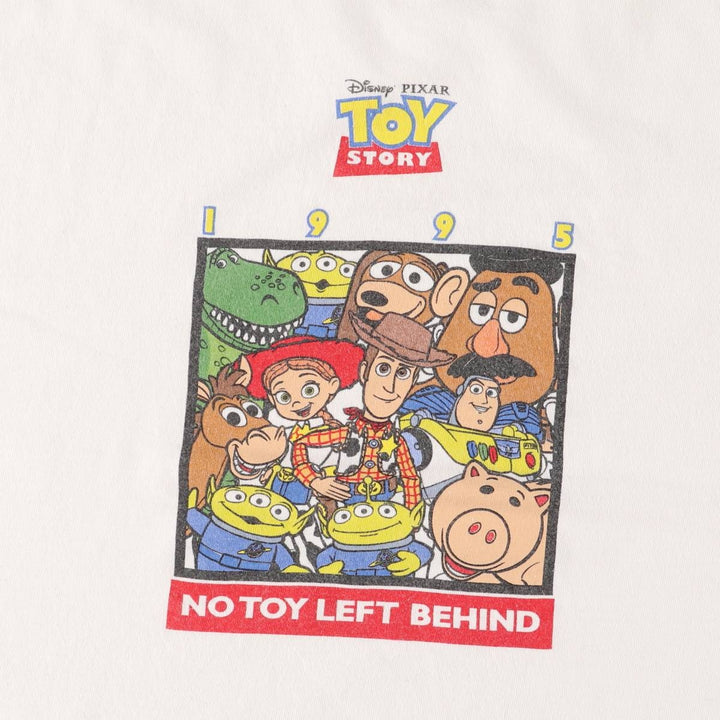 TOY STORY Character Print T-shirt, Men's L size cotton white type Vintage Second Hand