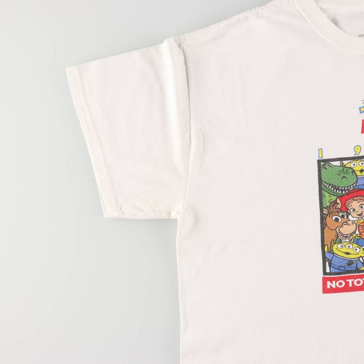 TOY STORY Character Print T-shirt, Men's L size cotton white type Vintage Second Hand