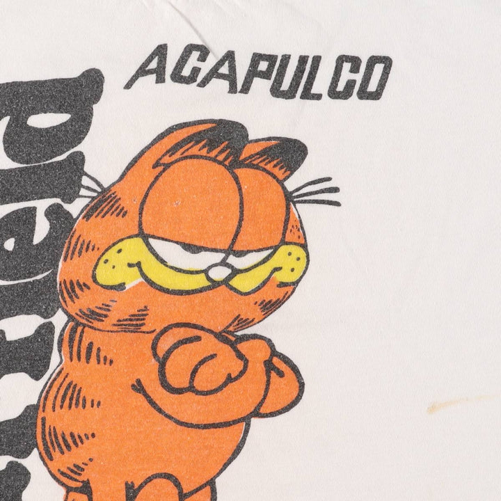 90'S FAJER anime character print T-shirt, men's XXXL size, vintage cotton white type Vintage Second Hand