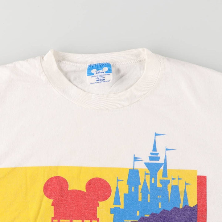 Vintage 80s-90'S Disney Mickey Mouse Character Print T-Shirt Made in USA Men's M cotton white type Vintage Second Hand
