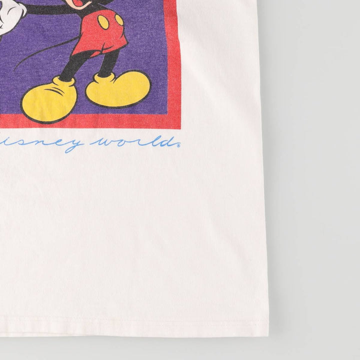 Vintage 80s-90'S Disney Mickey Mouse Character Print T-Shirt Made in USA Men's M cotton white type Vintage Second Hand